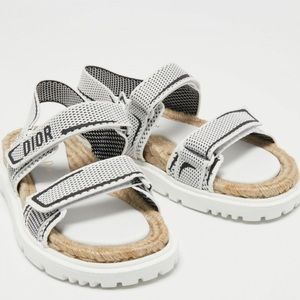 NWT Christian Dior Technical Mesh Rubber Dioract Sandals Black/White Size 37